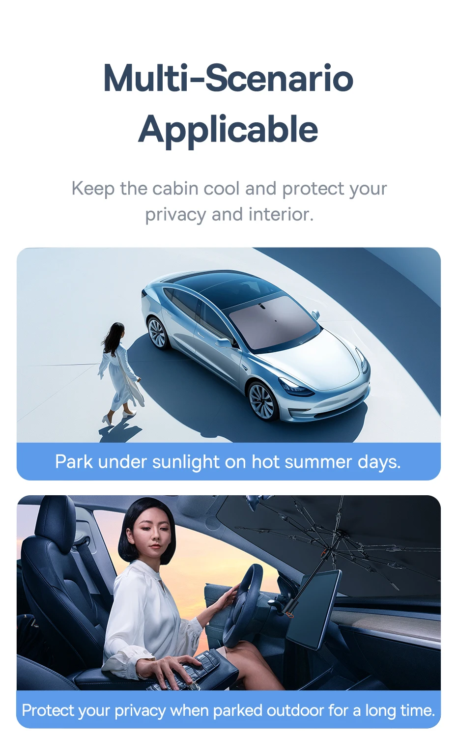 Baseus Car Sun Shade Windshield Umbrella Summer UV Protection for Car Front Window Sunshades Sun Protector Accessories