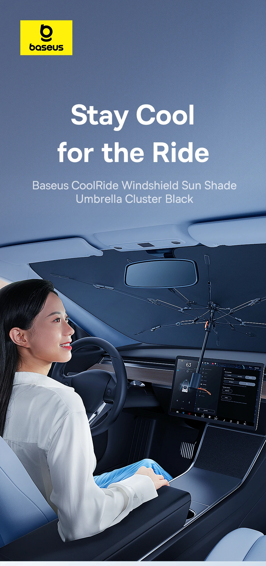 Baseus Car Sun Shade Windshield Umbrella Summer UV Protection for Car Front Window Sunshades Sun Protector Accessories