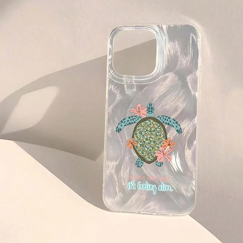 Seashell Starfish Pattern Phone Case For iPhone 16 11 13 14 15 16 Pro Max 16E 7 8 15 Plus X XS Max XR SE2 Feather Texture Cover
