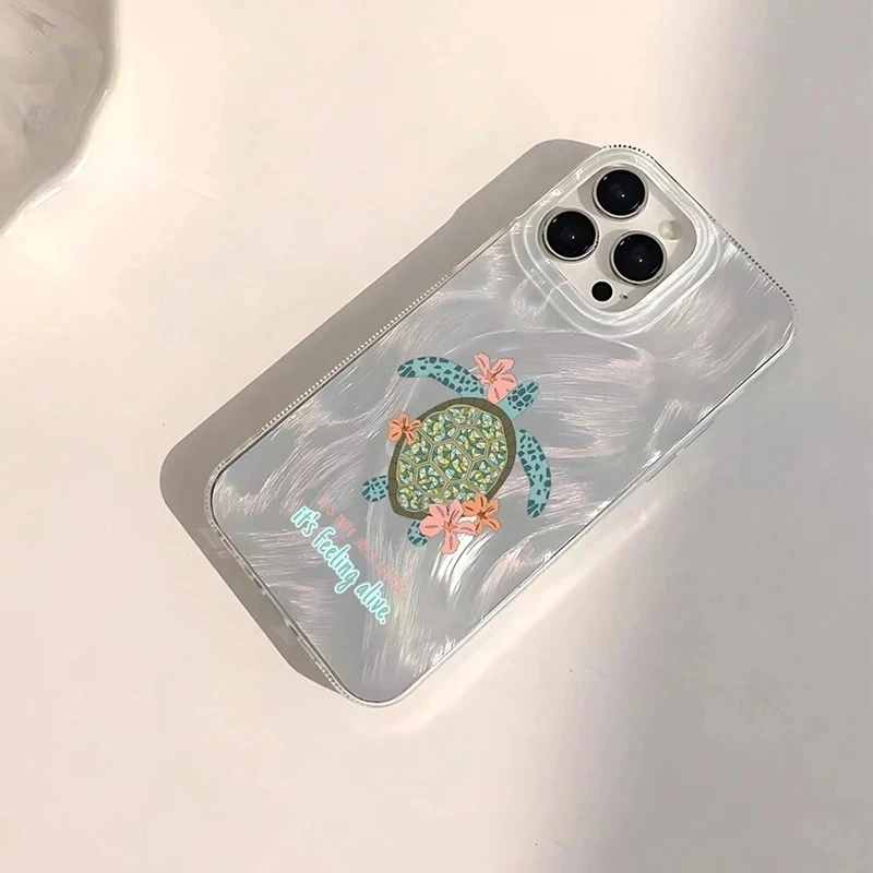Seashell Starfish Pattern Phone Case For iPhone 16 11 13 14 15 16 Pro Max 16E 7 8 15 Plus X XS Max XR SE2 Feather Texture Cover