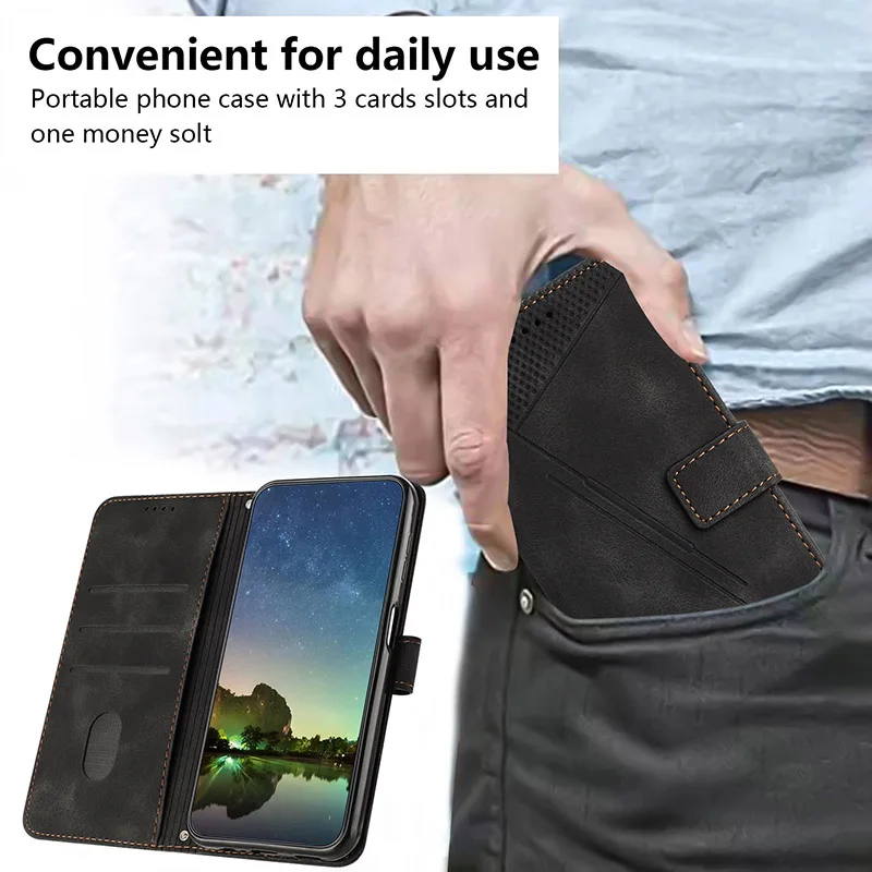 Leather Phone Case For Realme C67 C65 4G 5G C75 C71 C63 C61 C55 C53 C51 C35 C33 C25Y C20A C15 C12 C11 2021 Wallet Lanyard Cover