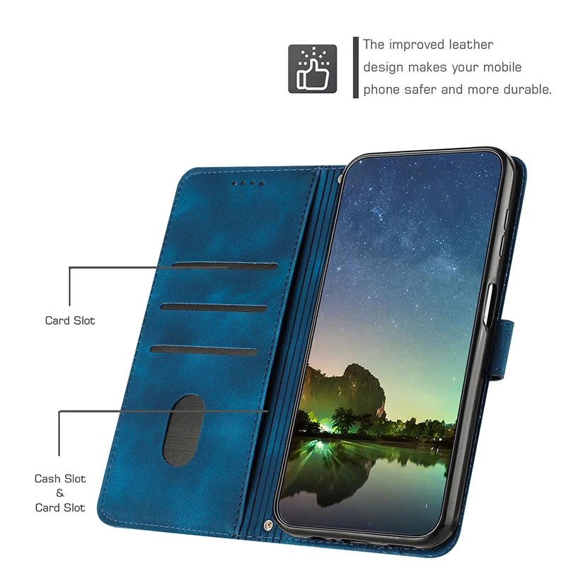 Leather Phone Case For Realme C67 C65 4G 5G C75 C71 C63 C61 C55 C53 C51 C35 C33 C25Y C20A C15 C12 C11 2021 Wallet Lanyard Cover