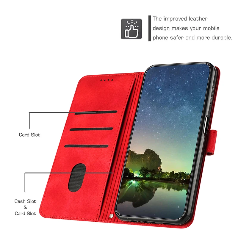 Leather Phone Case For Realme C67 C65 4G 5G C75 C71 C63 C61 C55 C53 C51 C35 C33 C25Y C20A C15 C12 C11 2021 Wallet Lanyard Cover
