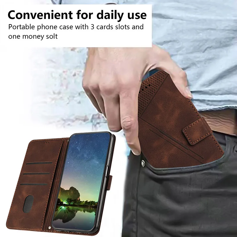 Leather Phone Case For Realme C67 C65 4G 5G C75 C71 C63 C61 C55 C53 C51 C35 C33 C25Y C20A C15 C12 C11 2021 Wallet Lanyard Cover