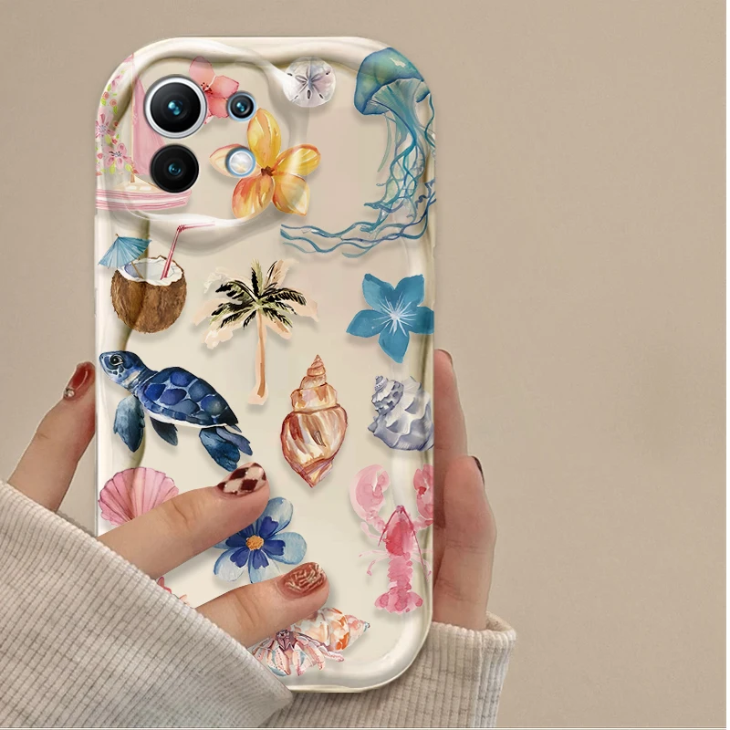 Colorful Marine Organism Case For Samsung Galaxy A16 A06 A35 A55 A25 A05s A15 A54 A34 A24 A14 A04 A13 A73 A53 A33 4G 5G Cover