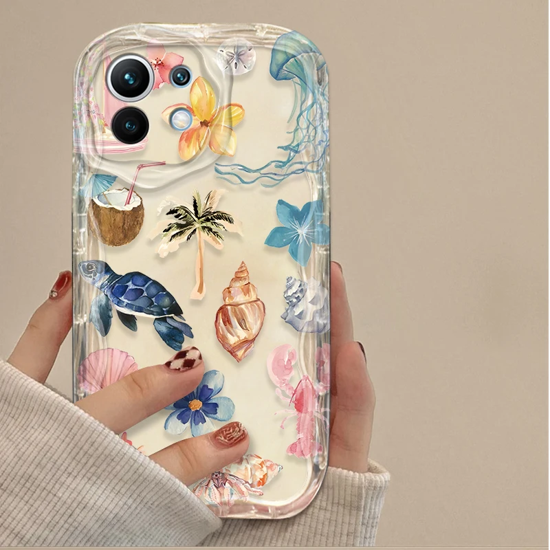 Colorful Marine Organism Case For Samsung Galaxy A16 A06 A35 A55 A25 A05s A15 A54 A34 A24 A14 A04 A13 A73 A53 A33 4G 5G Cover