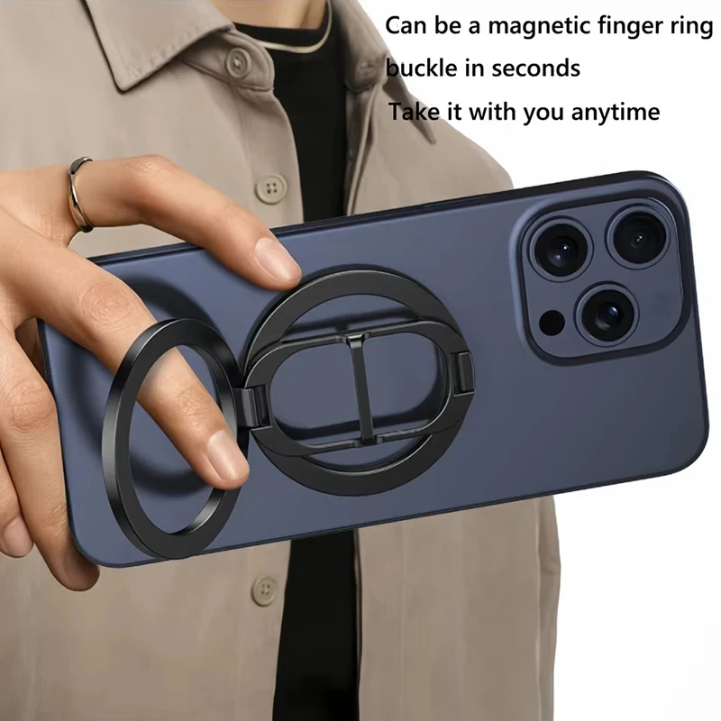 Double Sided MagSafe Phone Stand Magnetic Phone Ring Holder Kickstand Grip for Phone 15 14 Android Gym Car Holder