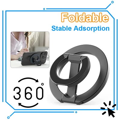 Double Sided MagSafe Phone Stand Magnetic Phone Ring Holder Kickstand Grip for Phone 15 14 Android Gym Car Holder