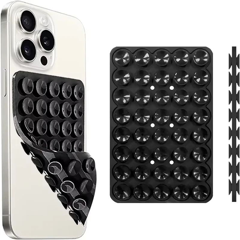 Silicone Suction Cup Phone Mount Hands-Free Mobile Stand Airplane Travel Essential Compatible with Any Smartphone