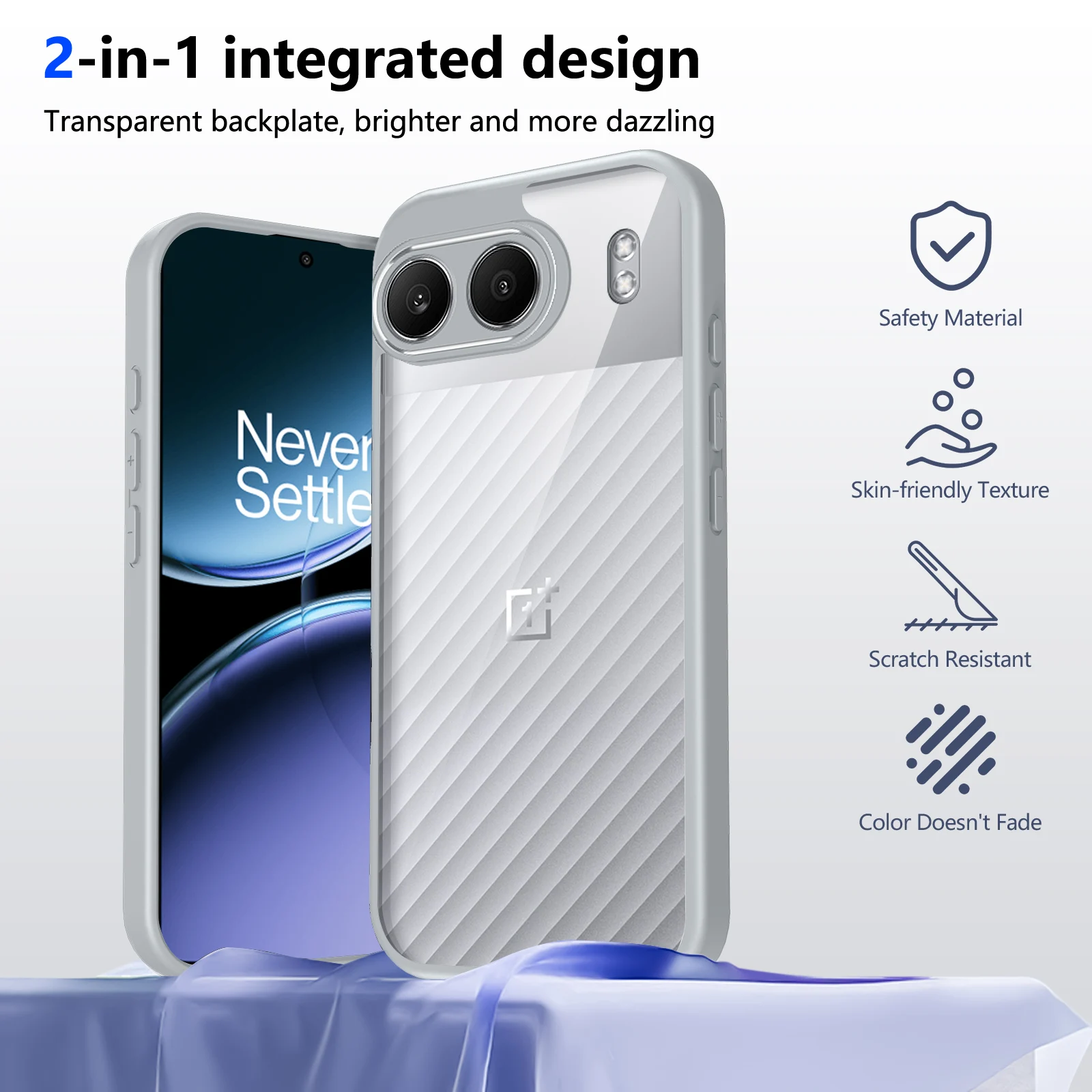 Oneplus Nord 4 CPH2663 Case Air Cushion Shockproof Silicone Bumper Clear Matte Back Cover Hard Phone Case for Oneplus Nord 4 5G