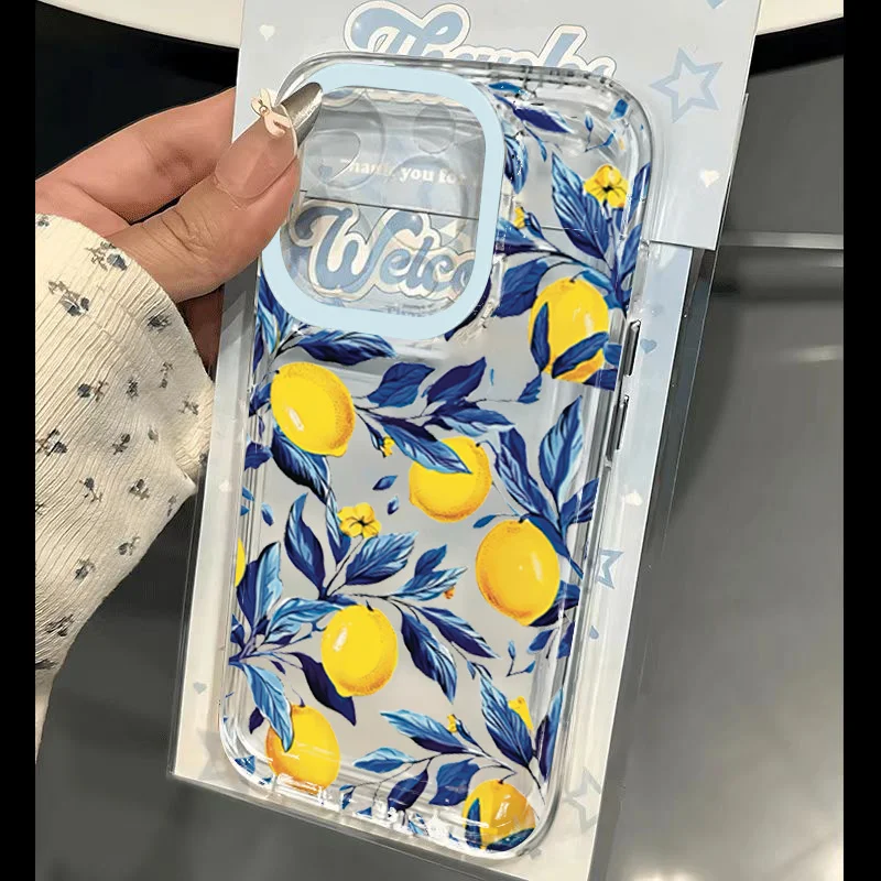 Summer Fruit Lemon Clear Phone Case For iPhone 18 17 Pro 16 15 14 13 12 11 Pro Max 16E XR XS X 17 Air Transparent Soft TPU Cover
