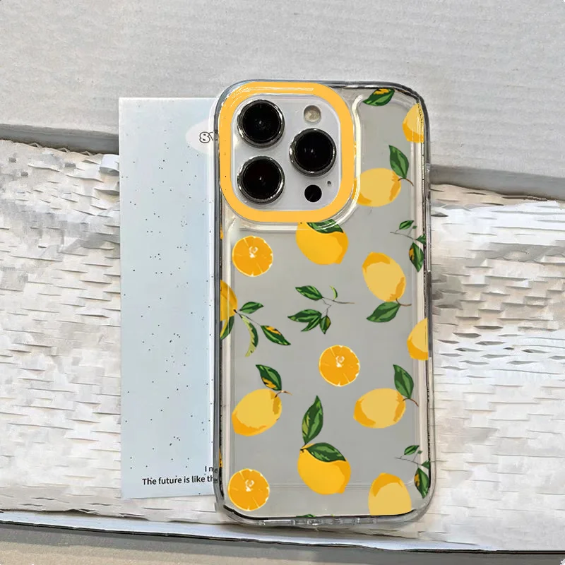 Summer Fruit Lemon Clear Phone Case For iPhone 18 17 Pro 16 15 14 13 12 11 Pro Max 16E XR XS X 17 Air Transparent Soft TPU Cover