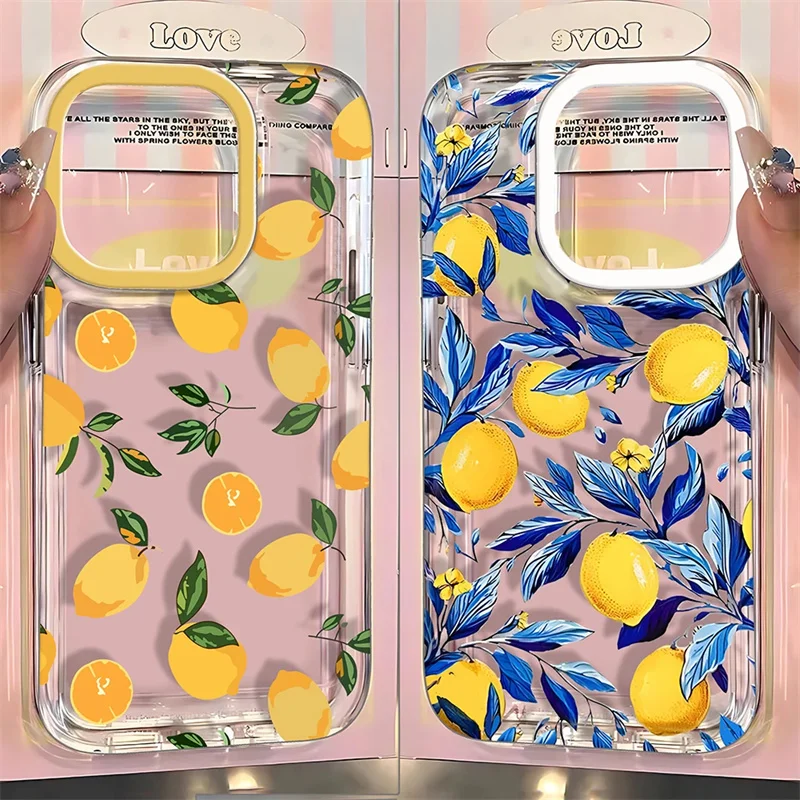 Summer Fruit Lemon Clear Phone Case For iPhone 18 17 Pro 16 15 14 13 12 11 Pro Max 16E XR XS X 17 Air Transparent Soft TPU Cover