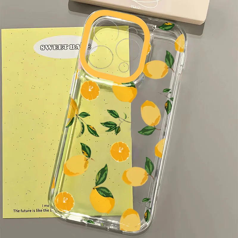 Summer Fruit Lemon Clear Phone Case For iPhone 18 17 Pro 16 15 14 13 12 11 Pro Max 16E XR XS X 17 Air Transparent Soft TPU Cover