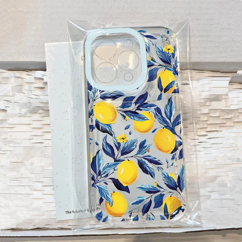 Summer Fruit Lemon Clear Phone Case For iPhone 18 17 Pro 16 15 14 13 12 11 Pro Max 16E XR XS X 17 Air Transparent Soft TPU Cover