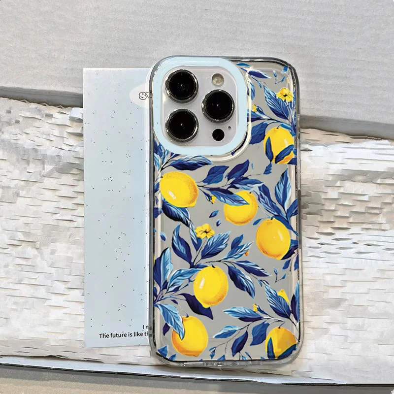 Summer Fruit Lemon Clear Phone Case For iPhone 18 17 Pro 16 15 14 13 12 11 Pro Max 16E XR XS X 17 Air Transparent Soft TPU Cover
