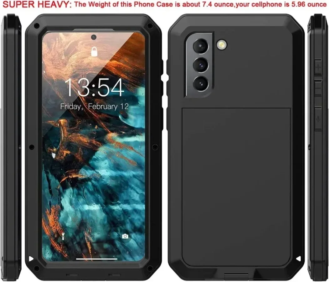 Armor Aluminum Metal Case Shockproof Cover For Samsung S25 S24 S23 S22 S21 S20 Note 20 10 Ultra S10 9 8 Plus Heavy Duty Tank