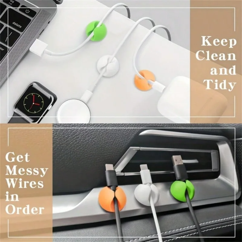 10pcs Candy Color Cable Clip Cable Holder Adhesive Wire Keeper Cord Cable Organizer for Home Office Under Desk Management