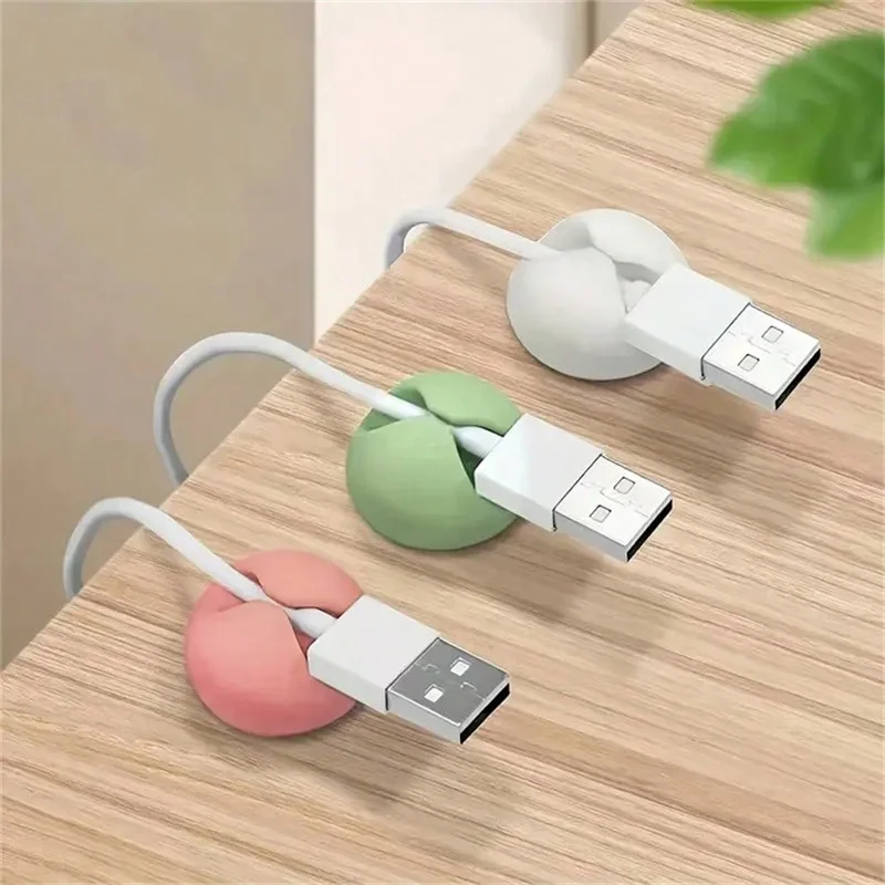 10pcs Candy Color Cable Clip Cable Holder Adhesive Wire Keeper Cord Cable Organizer for Home Office Under Desk Management