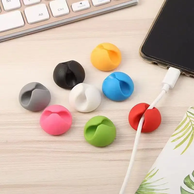 10pcs Candy Color Cable Clip Cable Holder Adhesive Wire Keeper Cord Cable Organizer for Home Office Under Desk Management