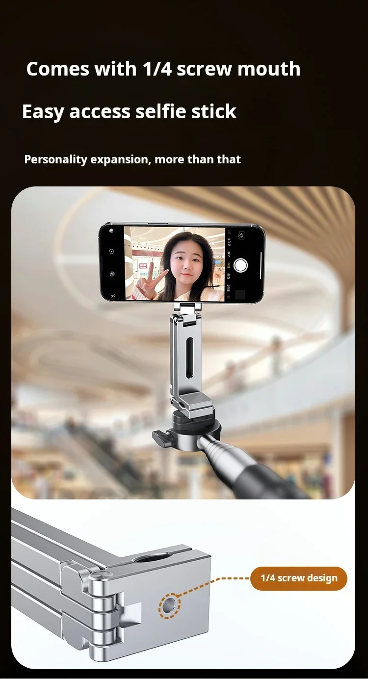 For Magsafe Plane Phone Holder Portable Magnetic Phone Holder Aluminum Alloy 360° Rotating Foldable Tripod for Travel/Car/Desk