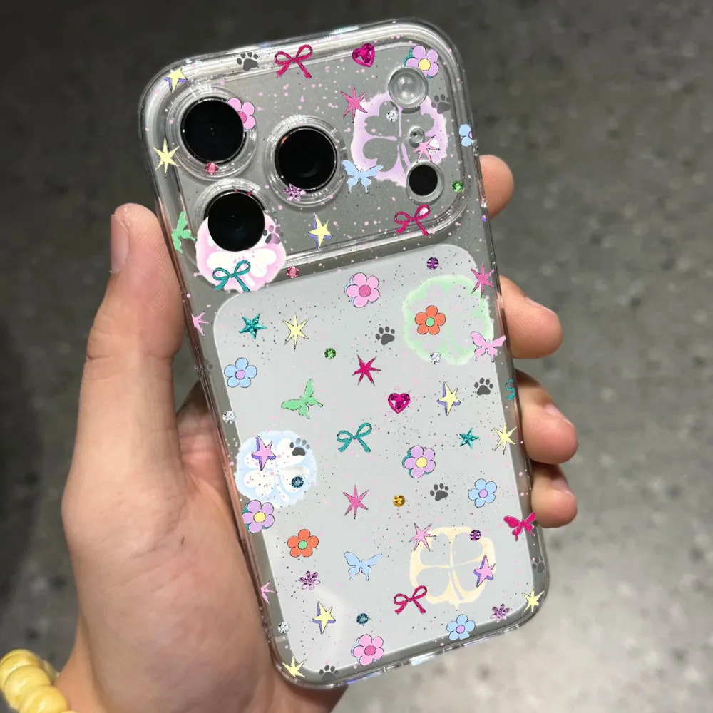 Ultra Thin TPU Clear Soft Phone Case For iPhone 17 Air 16 15 14 13 12 11 Pro Max Plus Mini Flowers Time Painting Painted Case