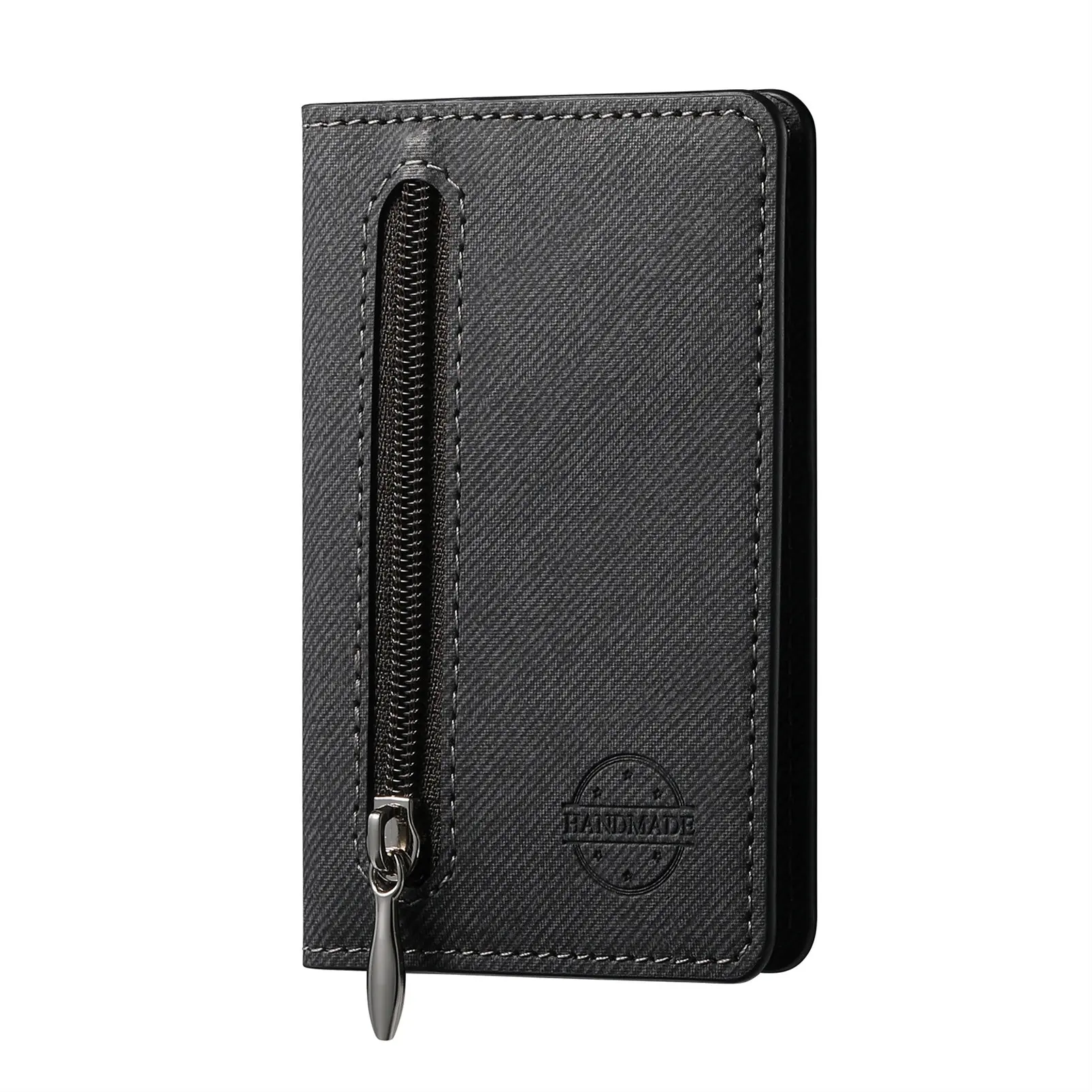 Mobile Phone Case Card Holder With PU Leather Back Sticker Card Bag Portable Zipper Wallet Stand For iPhone 16 Pro Max 15 14 13