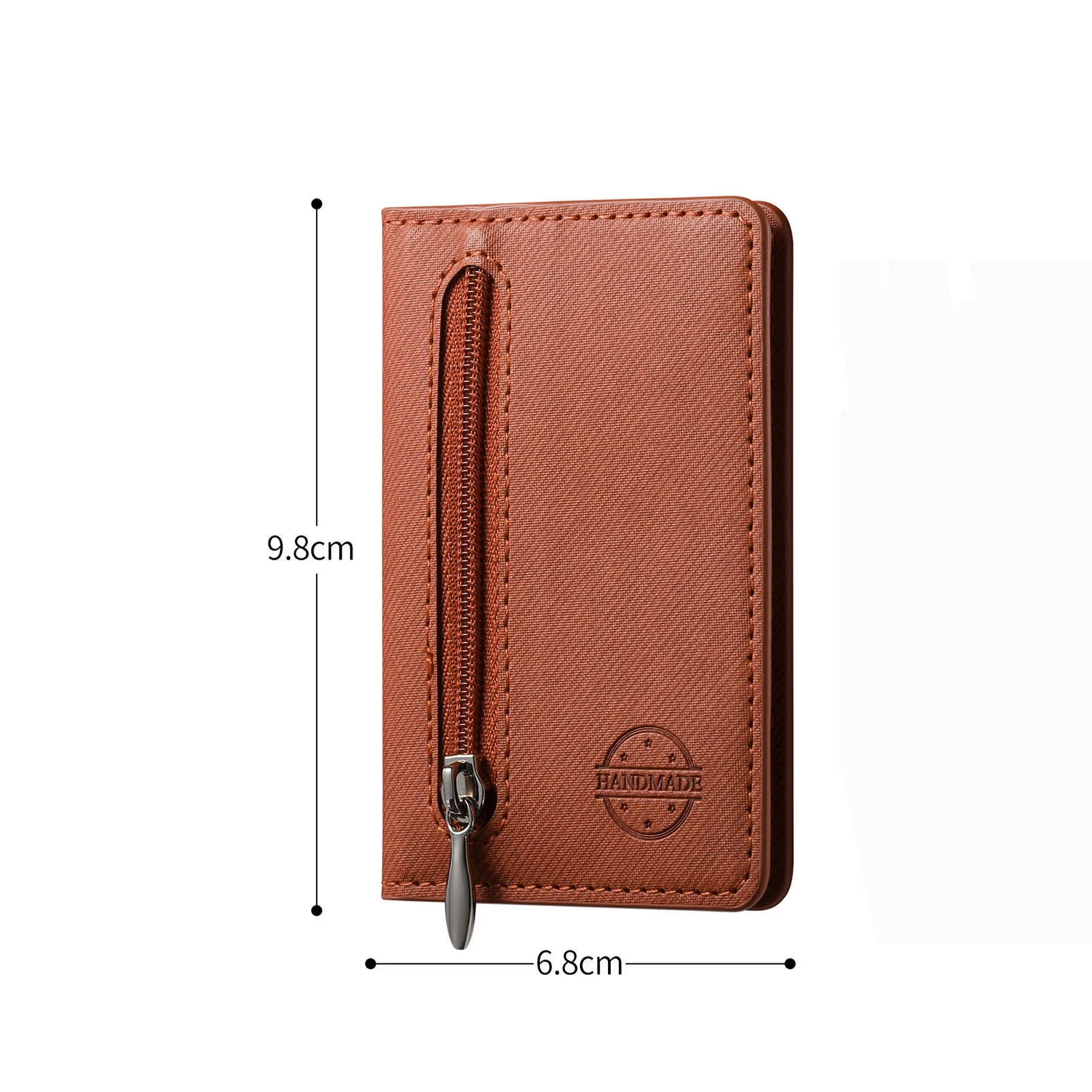 Mobile Phone Case Card Holder With PU Leather Back Sticker Card Bag Portable Zipper Wallet Stand For iPhone 16 Pro Max 15 14 13