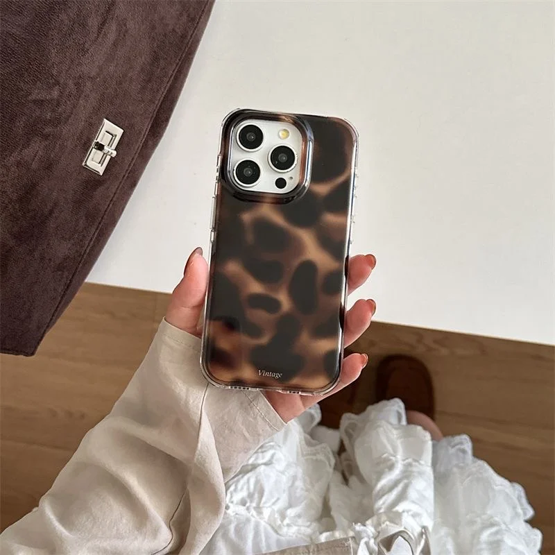 Large hole IND | Transparent amber brown | Irregular blending | friend gift |  for iPhone 11 12 13 14 15 16 17 Pro Max