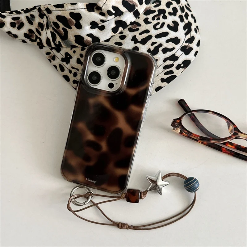 Large hole IND | Transparent amber brown | Irregular blending | friend gift |  for iPhone 11 12 13 14 15 16 17 Pro Max