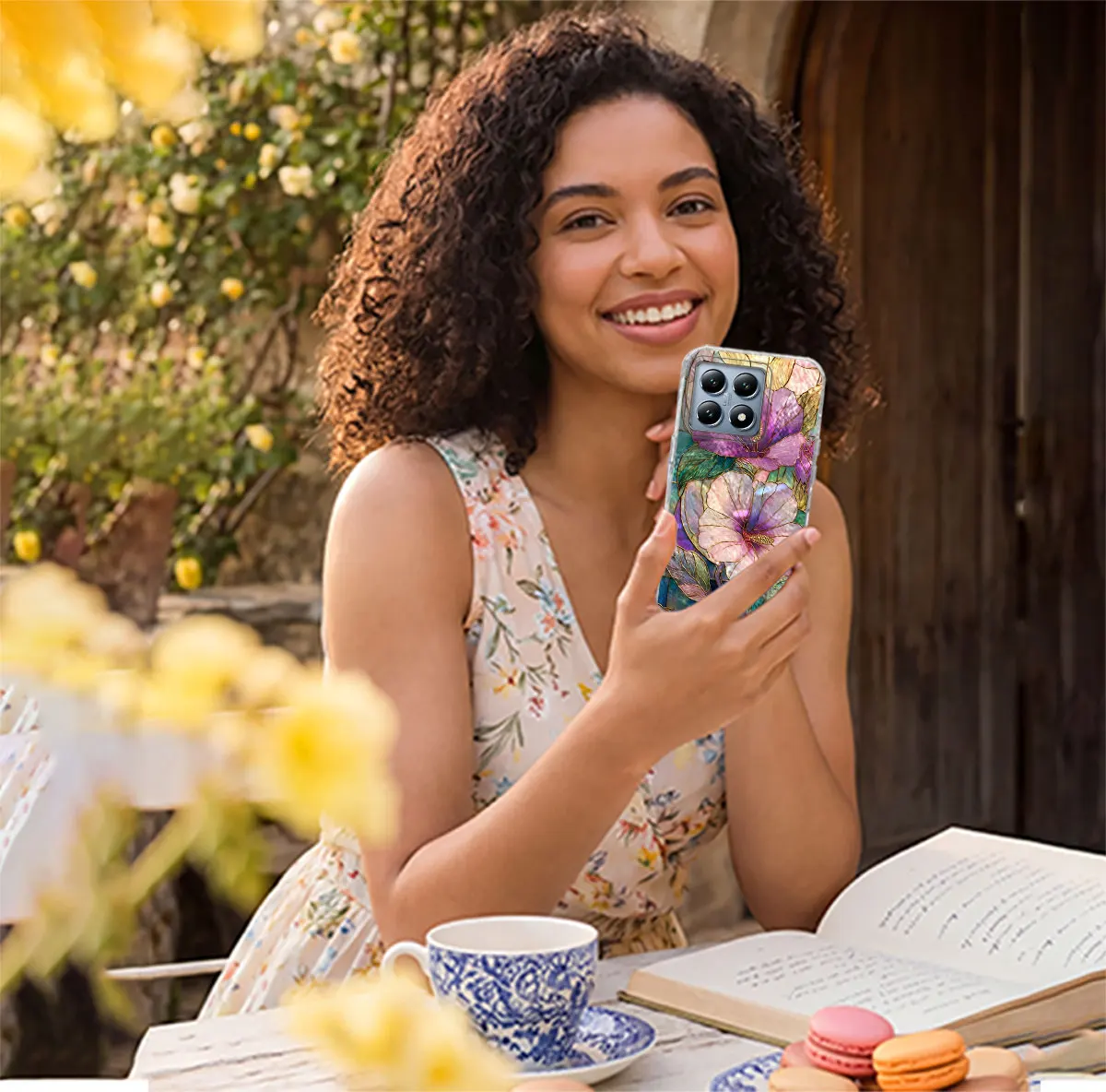 Phone Case for Xiaomi 14T 15T 13T Pro 11 Lite Poco X5 X7 Pro X3 NFC X6 M6 C65 Artistic Morning Glory Rose Flowers Couple Cover