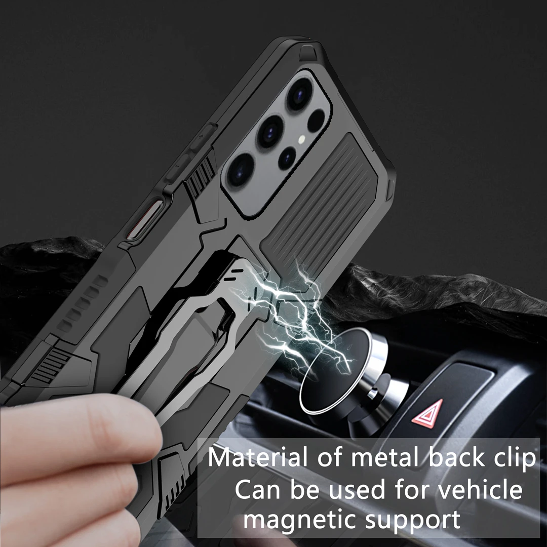 Belt Clip Armor Phone Case for Samsung Galaxy S24 S23 S22 S21 S20 FE Plus Note 20 Ultra 5G Plastic Stand Holder Cover Shockproof