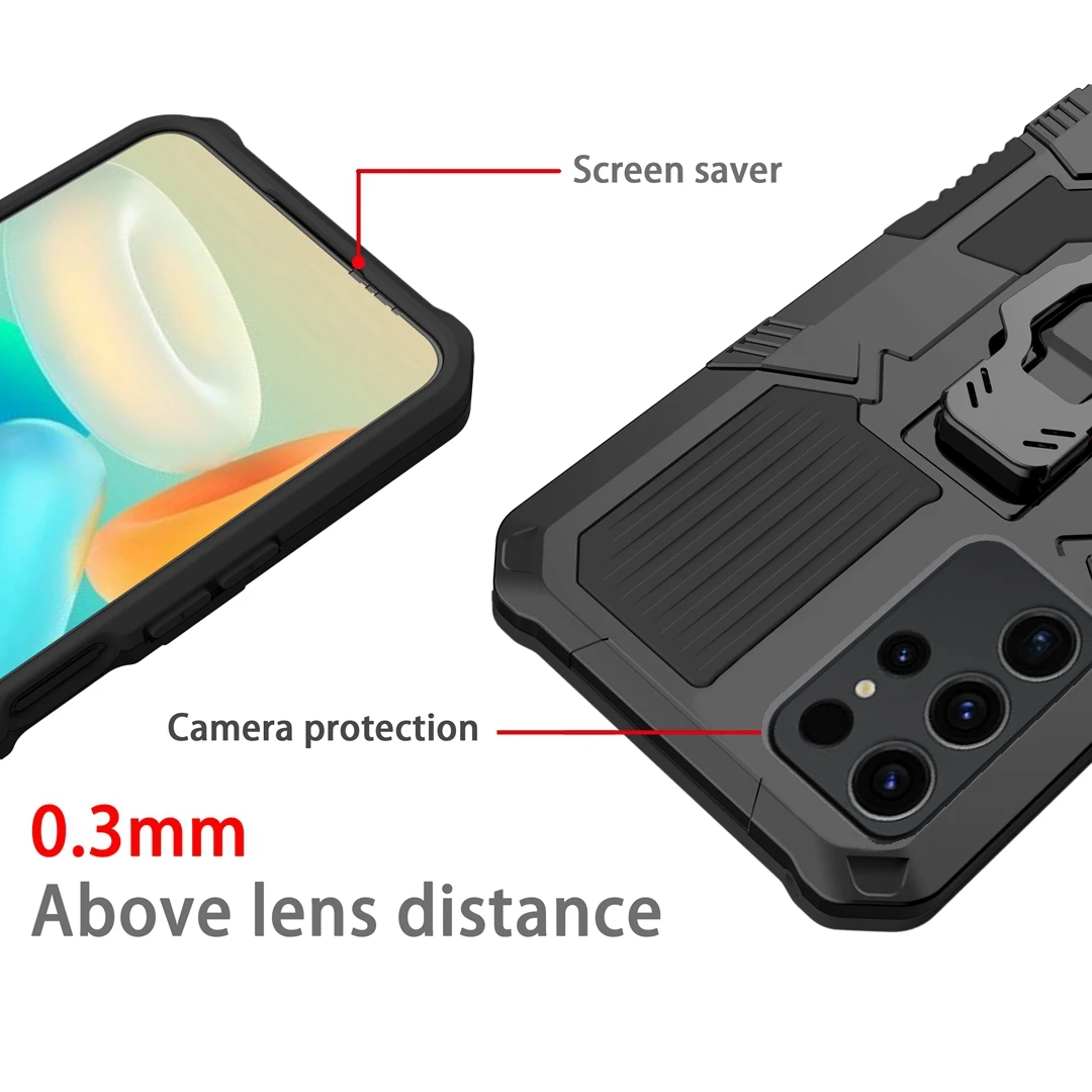 Belt Clip Armor Phone Case for Samsung Galaxy S24 S23 S22 S21 S20 FE Plus Note 20 Ultra 5G Plastic Stand Holder Cover Shockproof