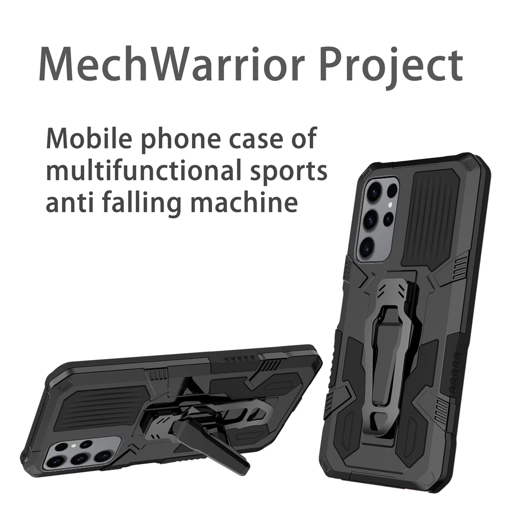 Belt Clip Armor Phone Case for Samsung Galaxy S24 S23 S22 S21 S20 FE Plus Note 20 Ultra 5G Plastic Stand Holder Cover Shockproof