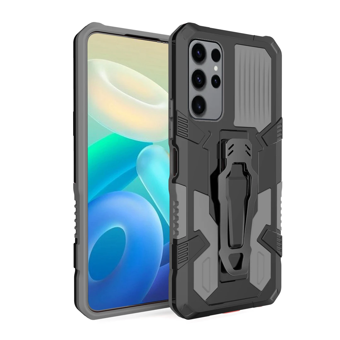 Belt Clip Armor Phone Case for Samsung Galaxy S24 S23 S22 S21 S20 FE Plus Note 20 Ultra 5G Plastic Stand Holder Cover Shockproof
