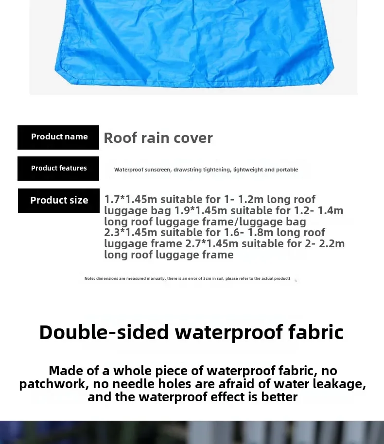 Waterproof Car Roof Rack Cover 210D Oxford Cloth 170/190/230/270x145cm Off-Road SUV Automobile Roof Luggage Cargo Bag Rain Cover