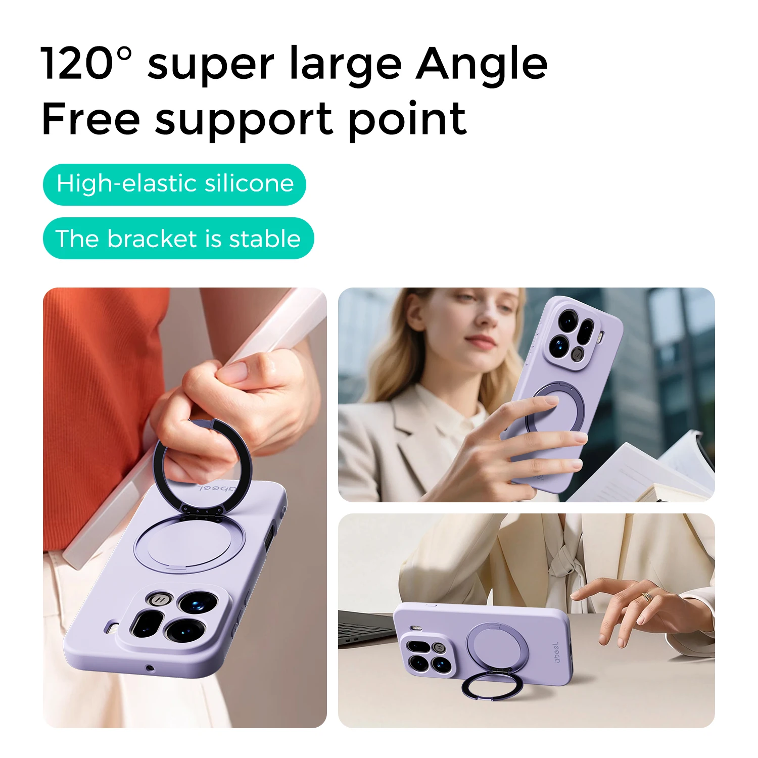 For OPPO Find X9 Pro Case Hand Feel Liquid Silicone Magsafe Ring Holder inner Fur Soft Mobile Phone Cover