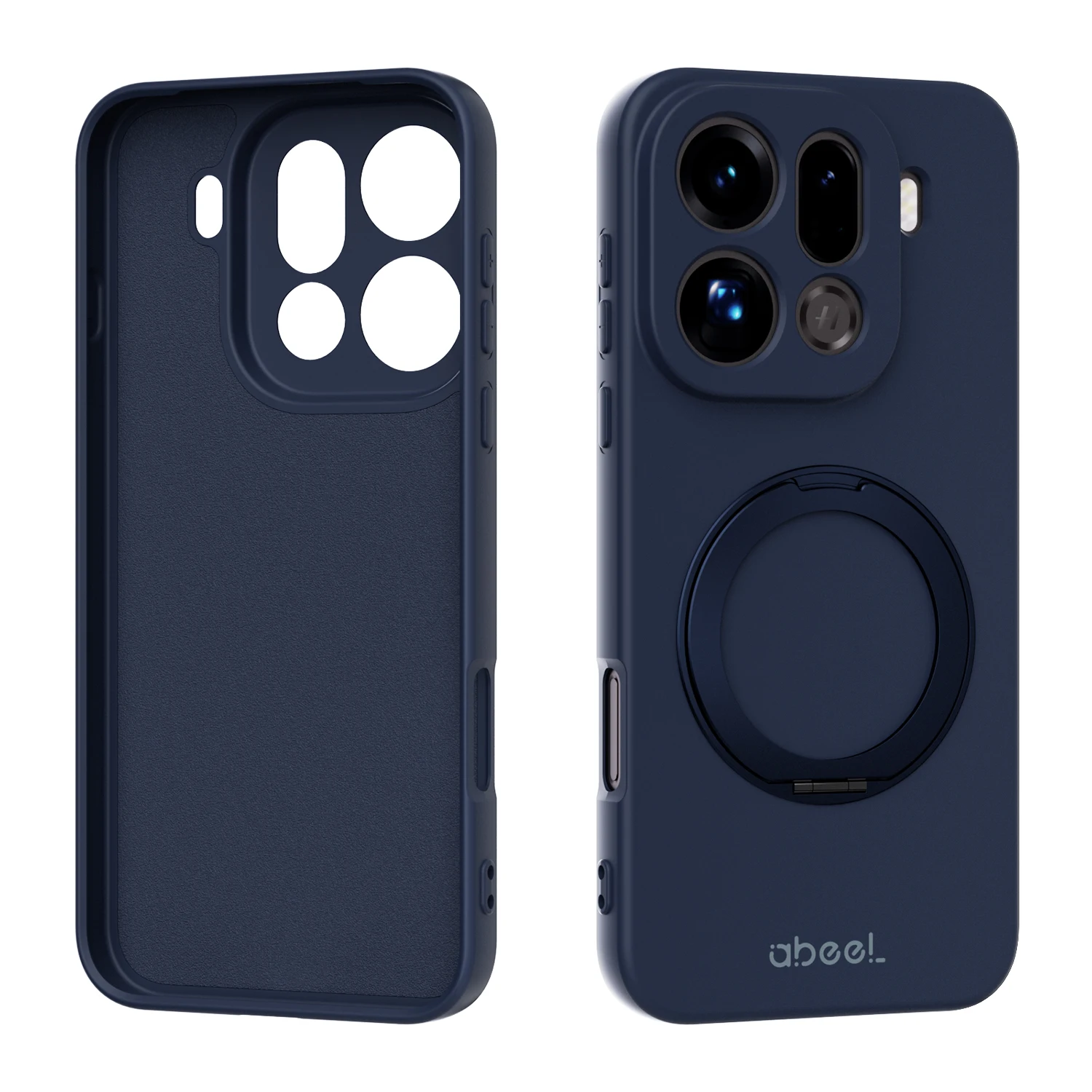 For OPPO Find X9 Pro Case Hand Feel Liquid Silicone Magsafe Ring Holder inner Fur Soft Mobile Phone Cover