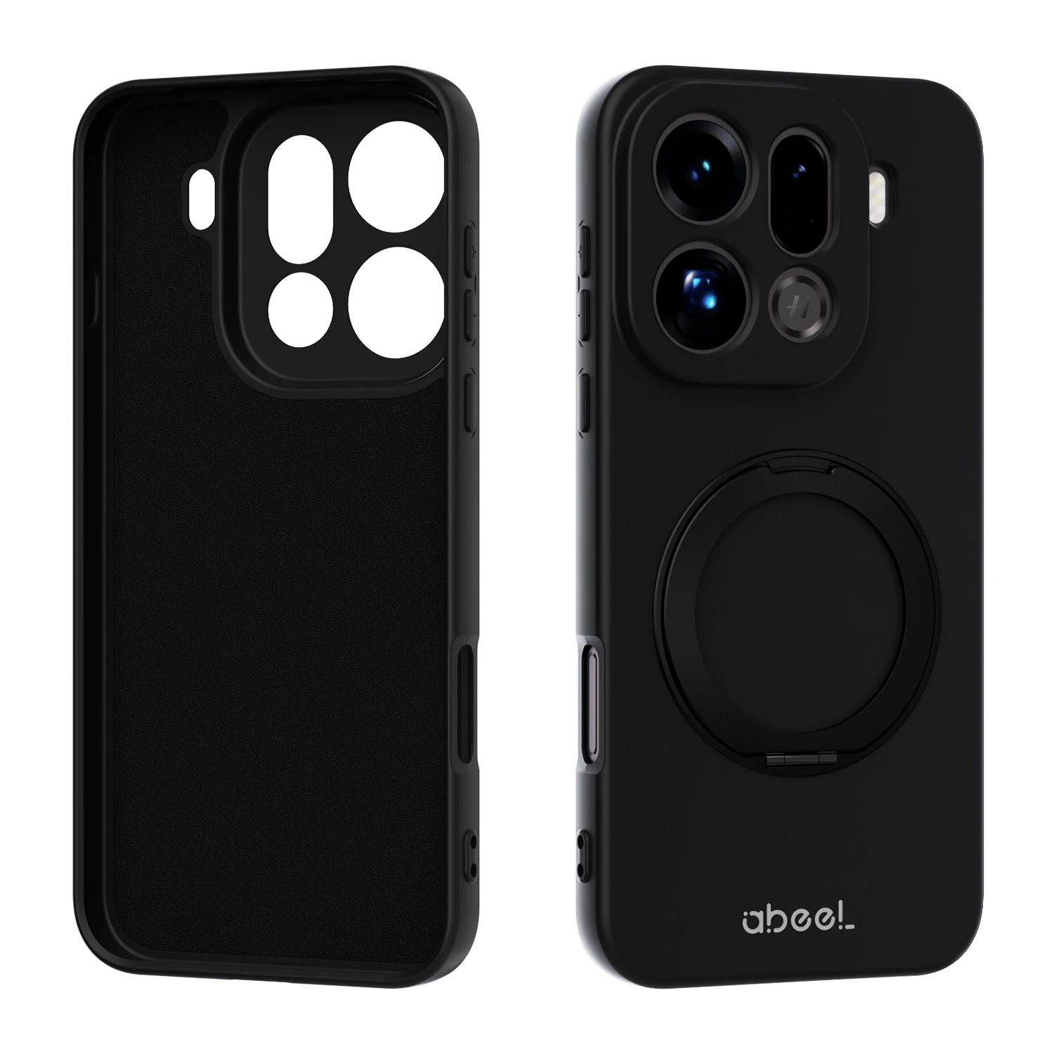 For OPPO Find X9 Pro Case Hand Feel Liquid Silicone Magsafe Ring Holder inner Fur Soft Mobile Phone Cover