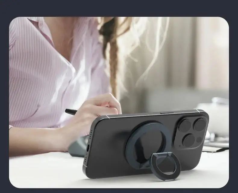 Double Sided Magnetic Phone Finger Ring Holder 360 Degree Rotation Mobile Phone Stand For Magsafe Magnet Bracket For iPhone 17