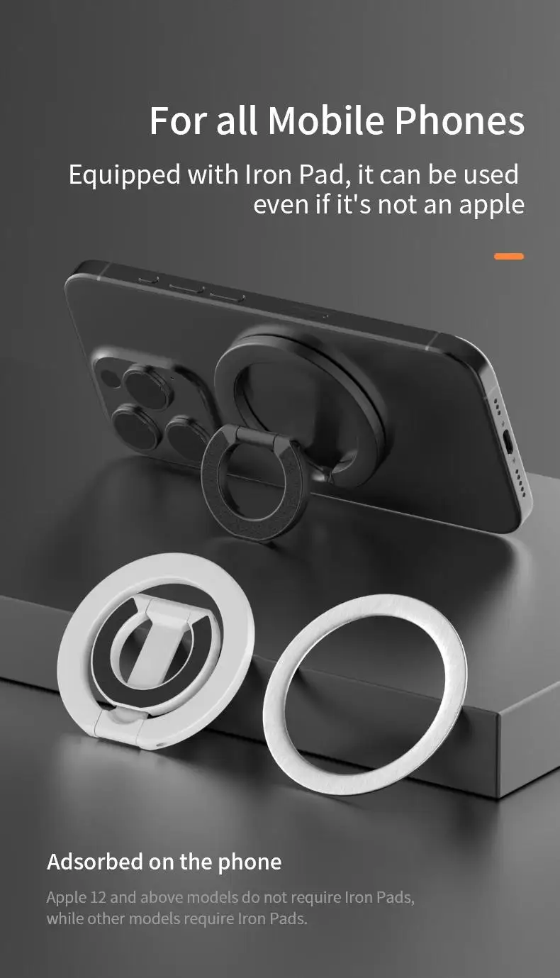 Double Sided Magnetic Phone Finger Ring Holder 360 Degree Rotation Mobile Phone Stand For Magsafe Magnet Bracket For iPhone 17