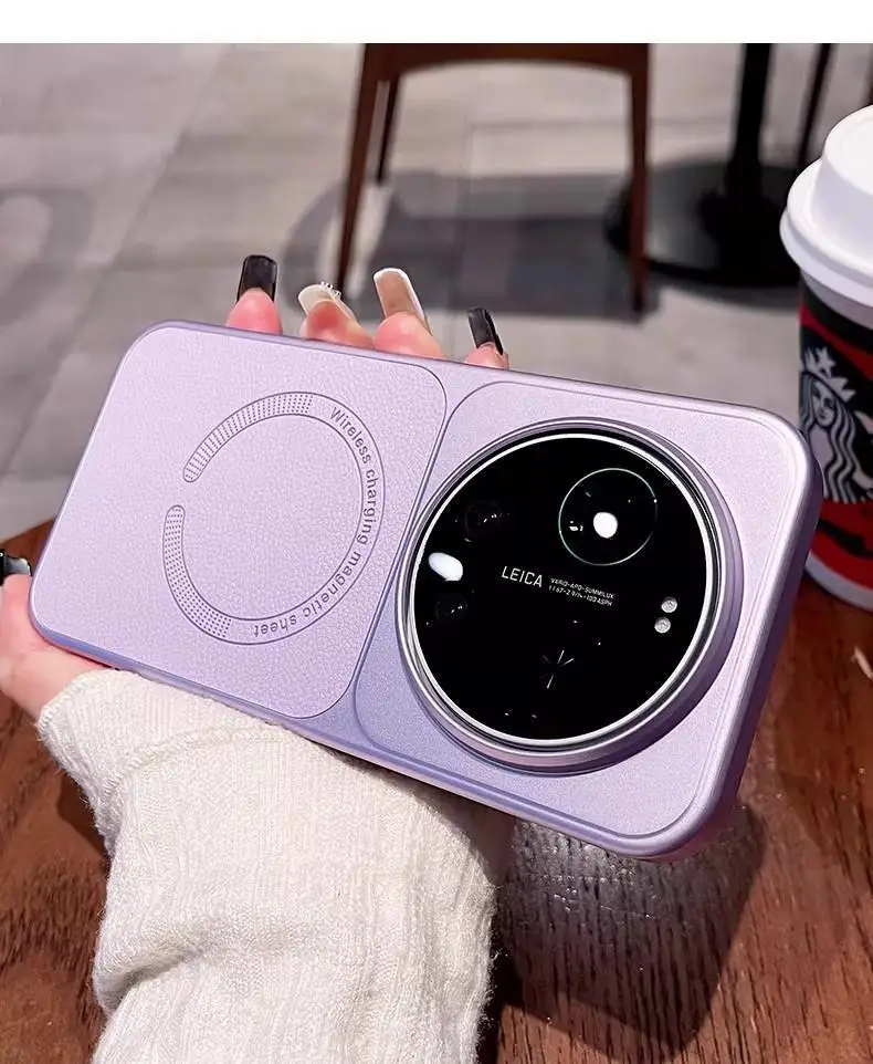 For Xiaomi MI 17 Ultra Leica Case Luxury Plated Leather Magnetic Scrub cover For Xiaomi 17 Ultra Skin Friendly Bumper Funda