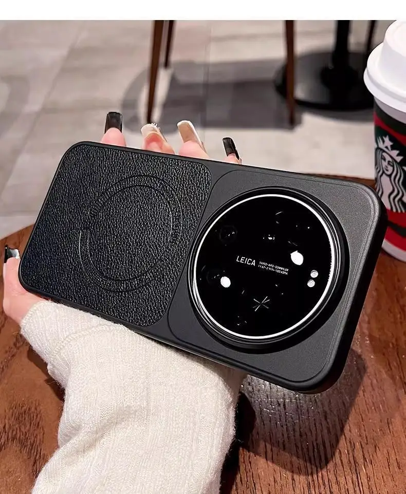 For Xiaomi MI 17 Ultra Leica Case Luxury Plated Leather Magnetic Scrub cover For Xiaomi 17 Ultra Skin Friendly Bumper Funda