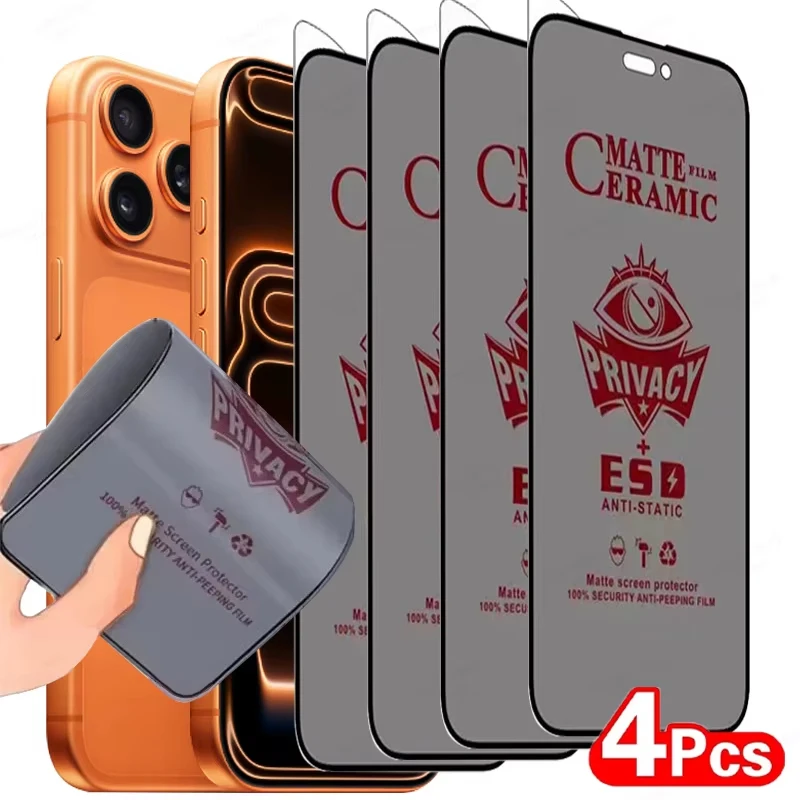 1-4PCS Anti-Spy Ceramic Membrane For Xiaomi Redmi Note 15 Pro 14 12 13 10 11 Redmi 15 13C 9 Pro 14C Screen Protector Film Matte