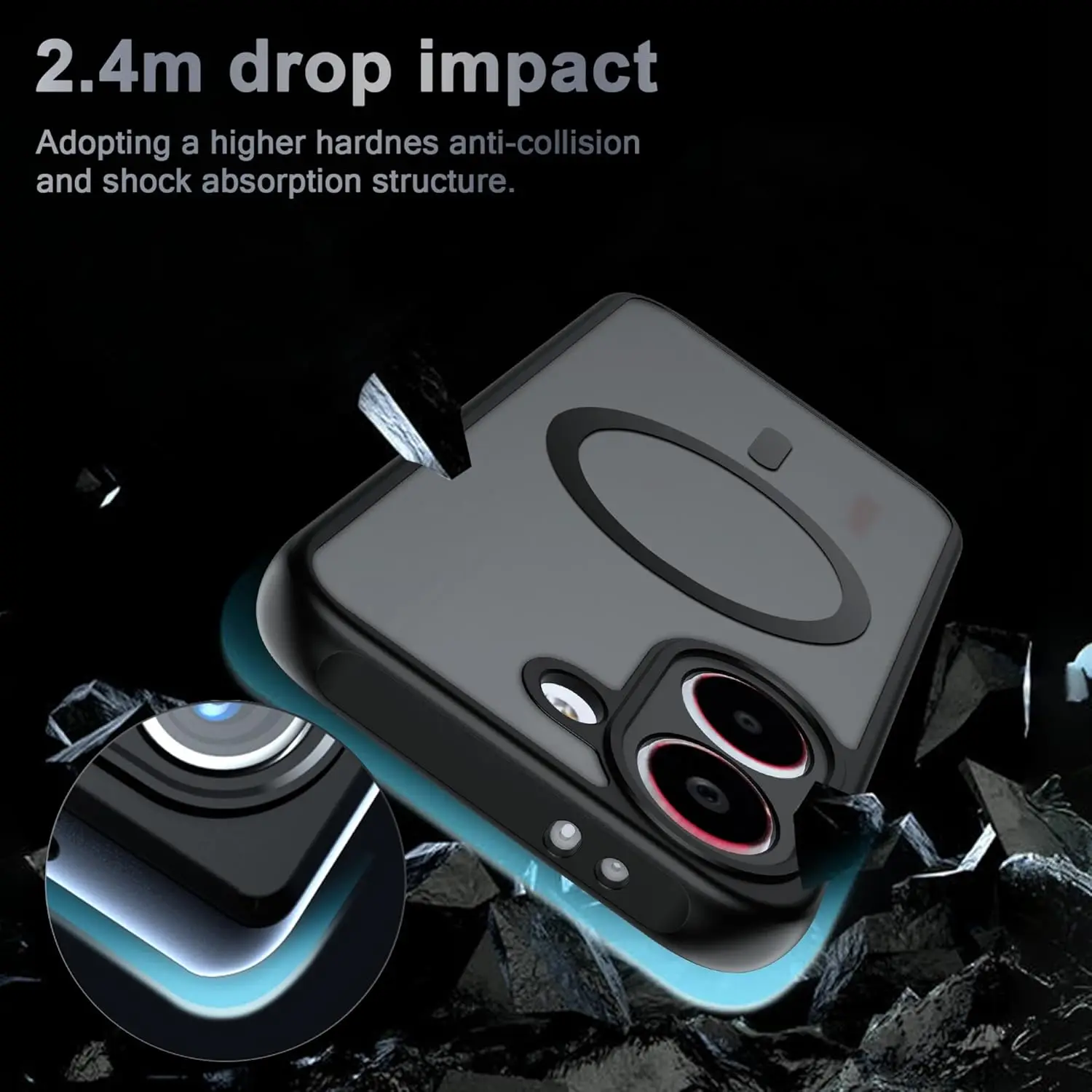 Airbag Matte Armor Rugged Hard Phone Case for Xiaomi POCO X8 Pro Max Strong Magnetic Wireless Charger Anti Dorp Protect Cover