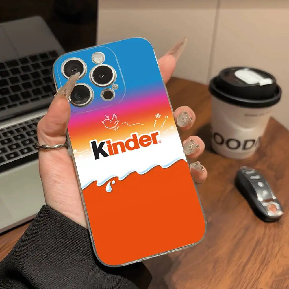 Cute Kinder Surprise Eggs Logo TPU Silicone Case For IPhone 11 12 13 14 15 16 17 Pro Max Shockproof Clear Back Cover