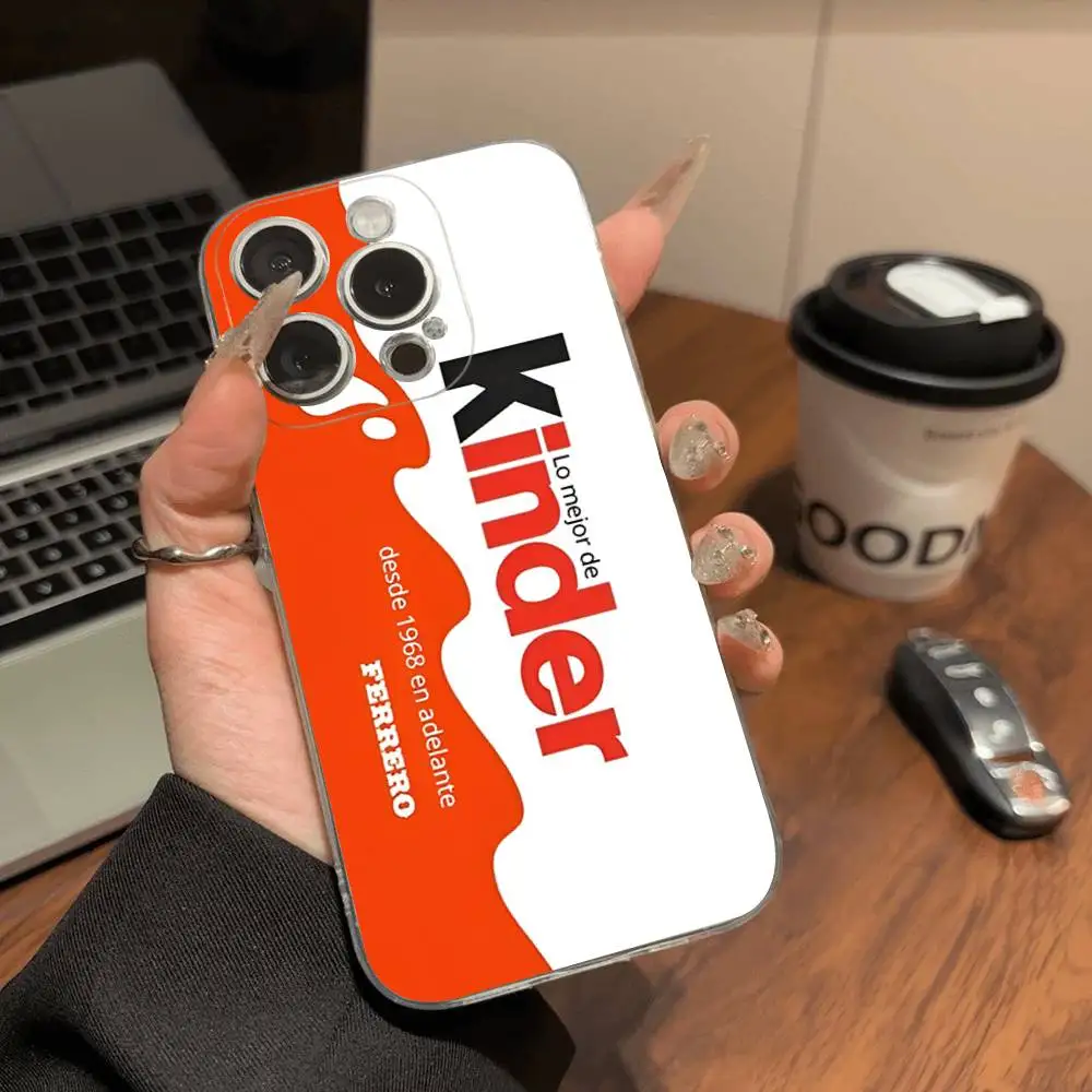 Cute Kinder Surprise Eggs Logo TPU Silicone Case For IPhone 11 12 13 14 15 16 17 Pro Max Shockproof Clear Back Cover