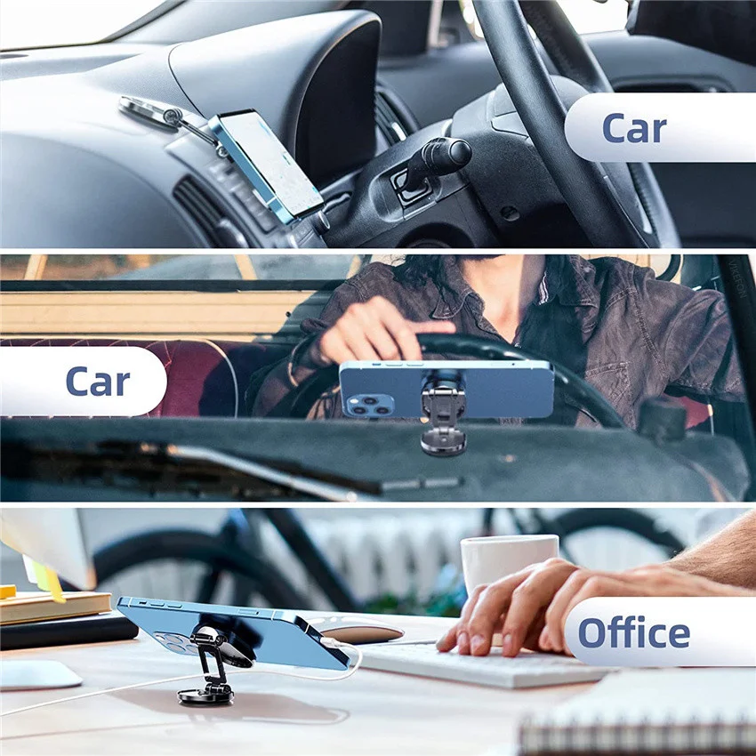 Magnetic Car Mobile Phone Holder Foldable Phone Bracket Magnet Cell Phone Stand GPS Navigation Support For iPhone Xiaomi Huawei