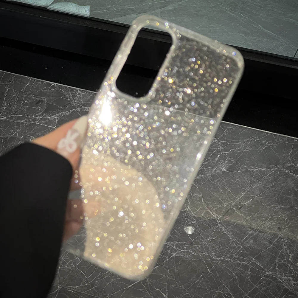 Soft Glitter Transparent Phone Case For Samsung A56 5g A55 A26 A16 A36 A54 A35 A17 A07 A06 A15 Shockproof Clear Silicone Cover