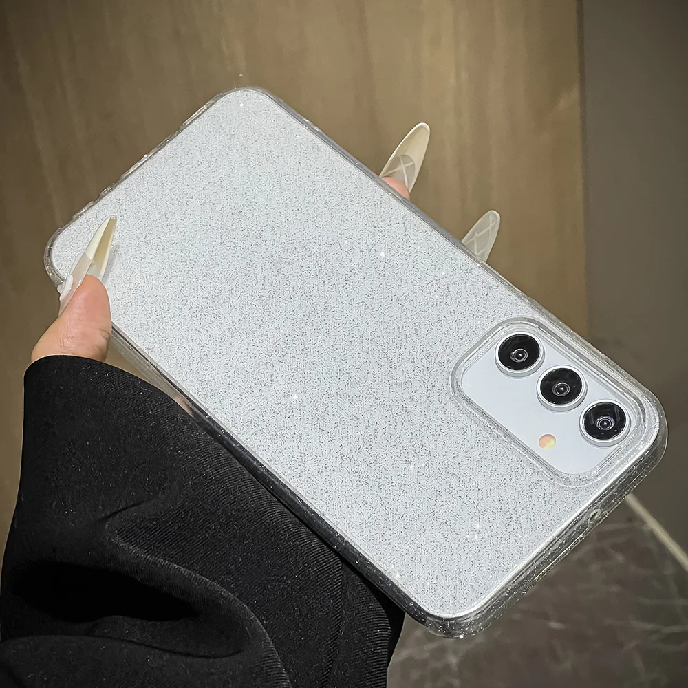 Soft Glitter Transparent Phone Case For Samsung A56 5g A55 A26 A16 A36 A54 A35 A17 A07 A06 A15 Shockproof Clear Silicone Cover